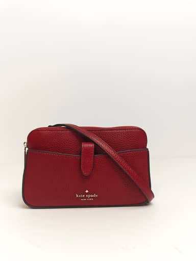TJKS-63432 Kate Spade Leila Small Tab Crossbody Bag Red Curran NEW NETT