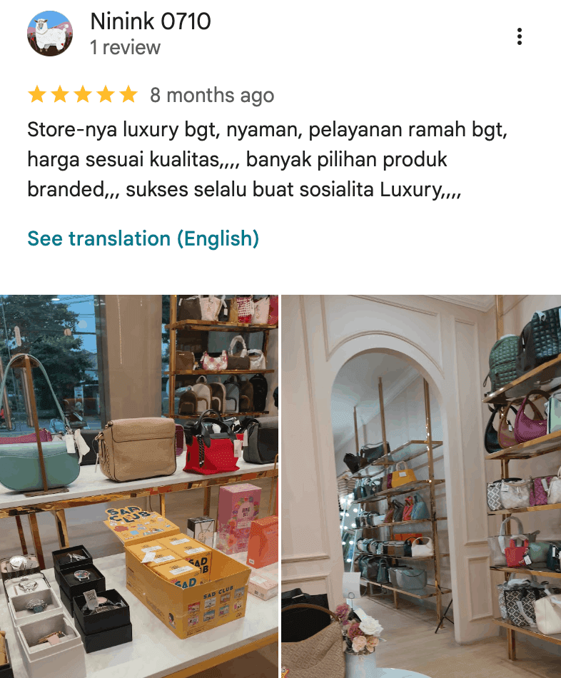 Review Google Sosialita Cibinong oleh Ninink
