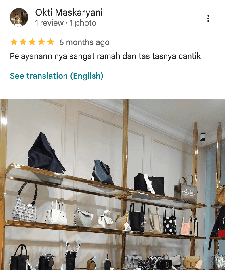 Review Google Sosialita Cibinong oleh Okti