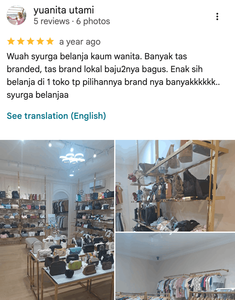 Review Google Sosialita Cibinong oleh Yunita