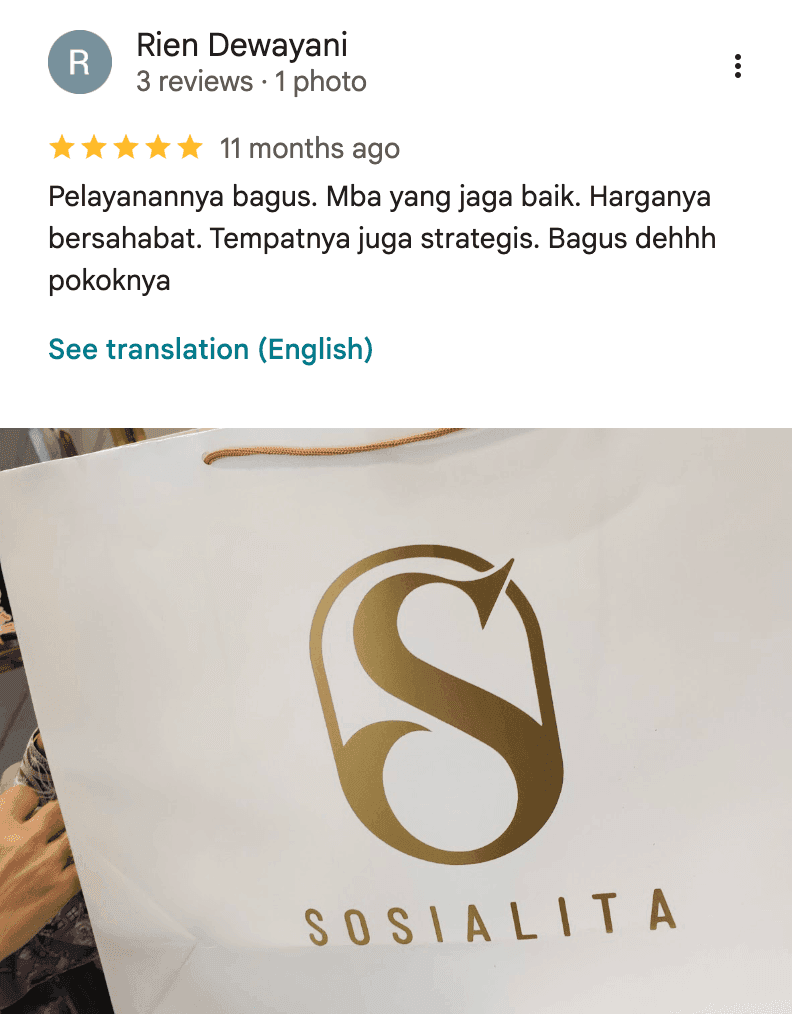 Review Google Sosialita Jogja oleh Rien