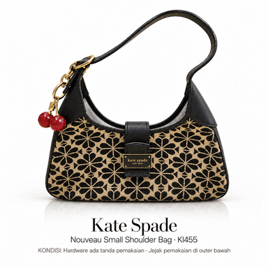 TJKS-63313 Kate Spade Flower Jacquard Nouveau Small Shoulder Bag Sand Multi PRELOVED NETT