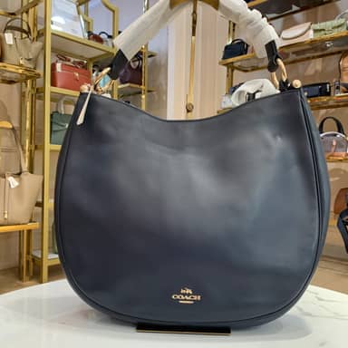 TJCCH-63434 Coach Nomad Hobo In Glovetanned Leather Navy NBU NETT