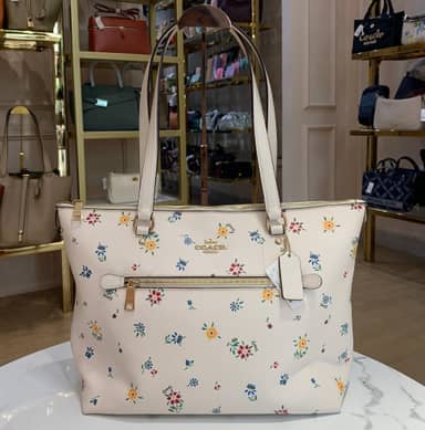 TJCCH-63338 Coach Gallery Tote With Wild Meadow Print Chalk Multi PRELOVED NETT